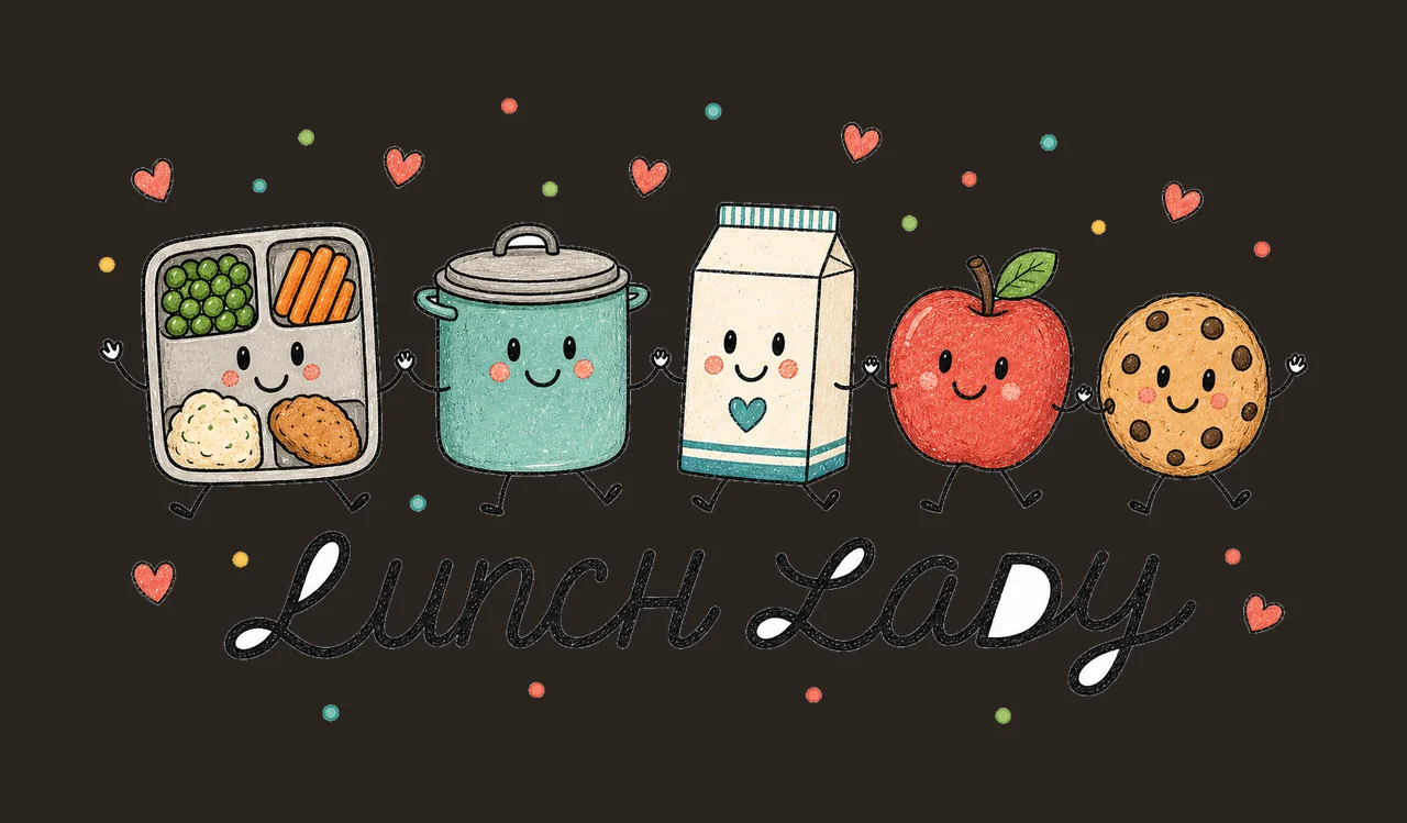 Lunch Lady School Cafeteria Worker Shirt Design Variation D contrast preview thumbnail