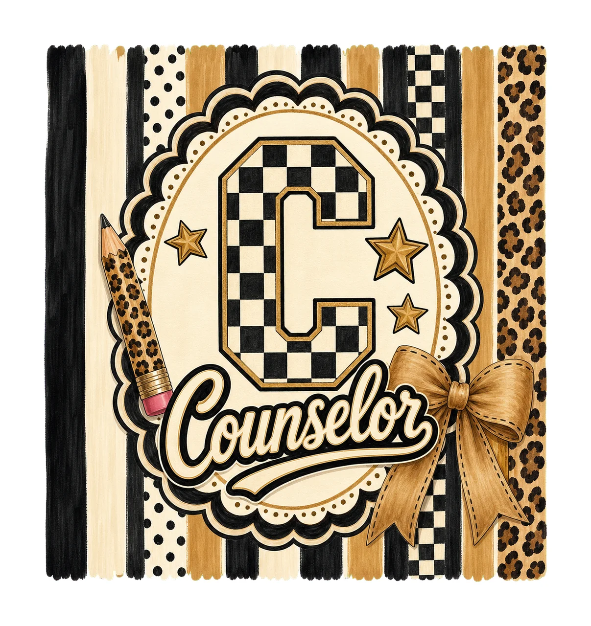 Preppy Teacher Monogram Cute Coquette School Variation F