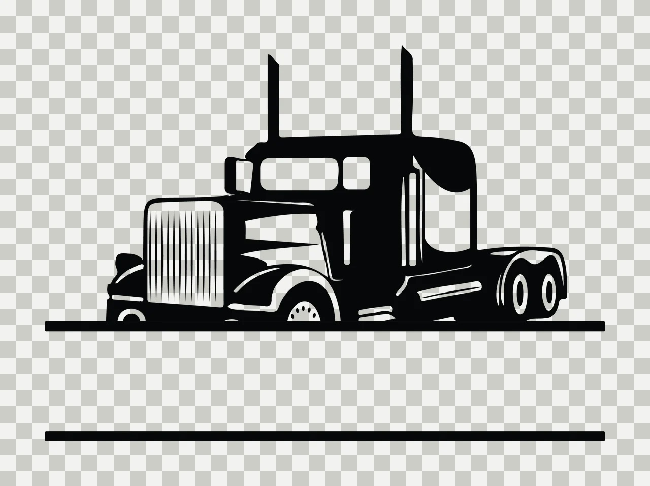 Semi Truck Monogram Character 01 pickup vehicle monster Variation transparency and detail preview thumbnail