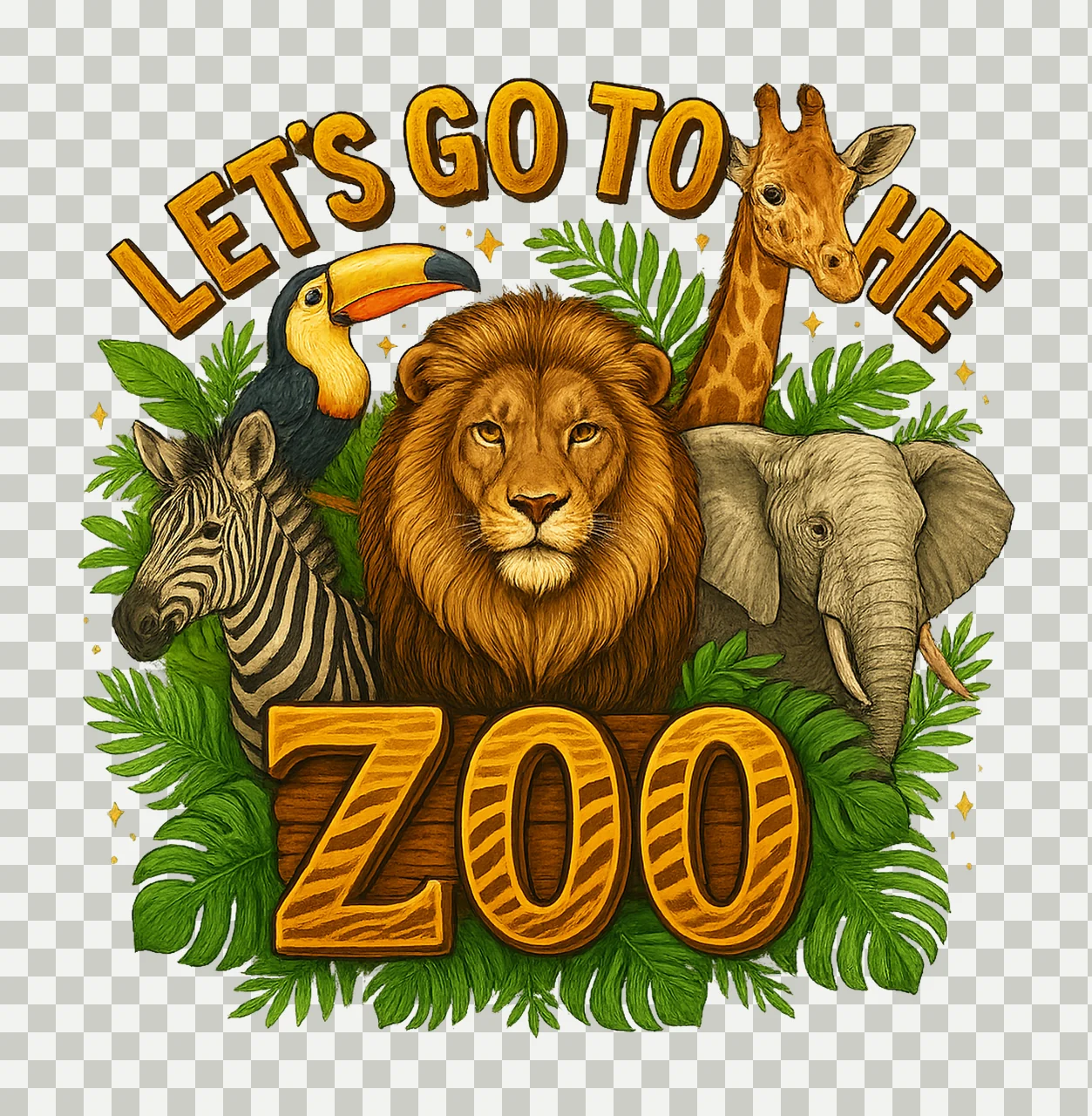 Lets Go To The Zoo Crew Kids Zoo Trip Design Safari Party transparency and detail preview thumbnail