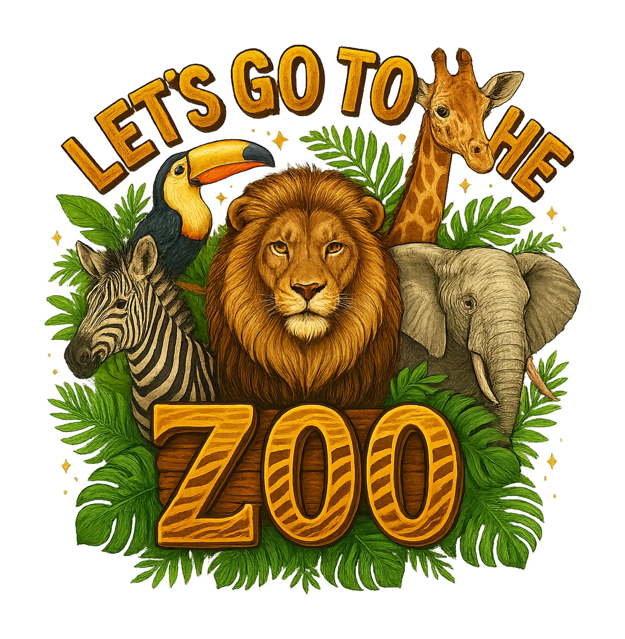 Lets Go To The Zoo Crew Kids Zoo Trip Design Safari Party