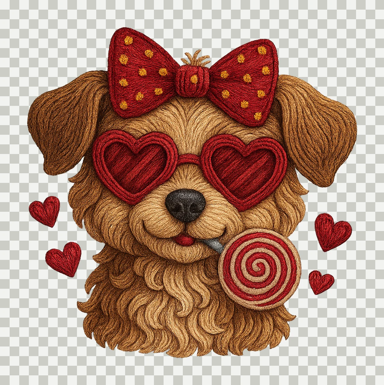 Yarn crochet highland cow Valentine cow design western transparency and detail preview thumbnail