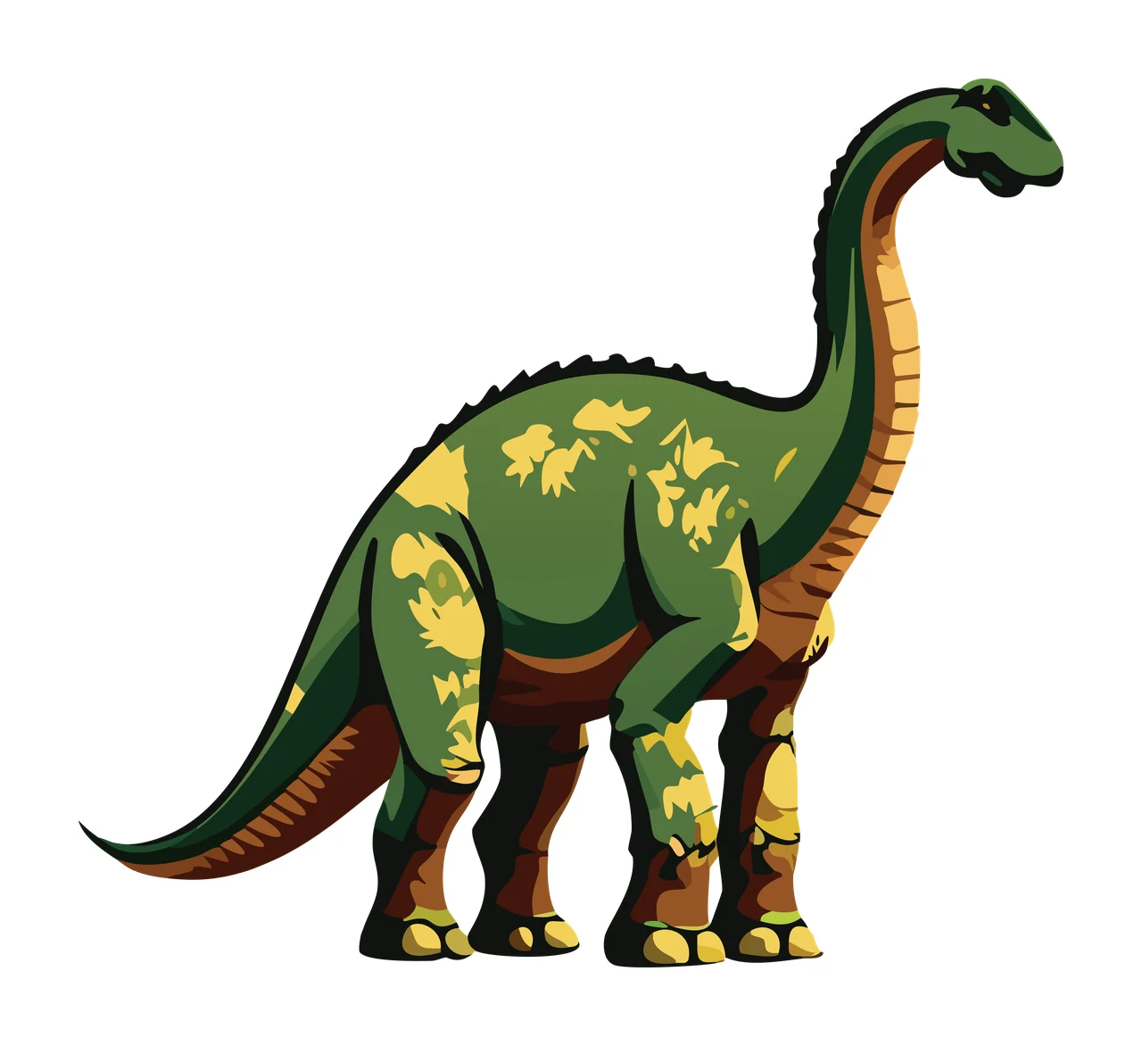 Dinosaur Black Silhouette Of A Long Necked standing white reptile