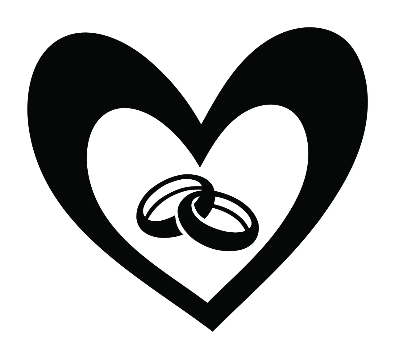 Wedding Rings Heart With And In Black
