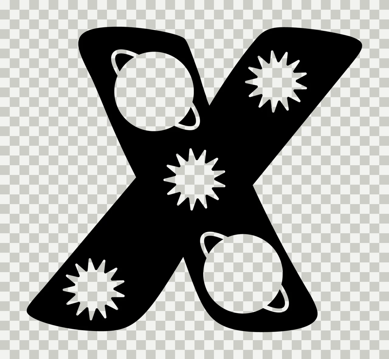 Space X Letter With Planets And Stars transparency and detail preview thumbnail