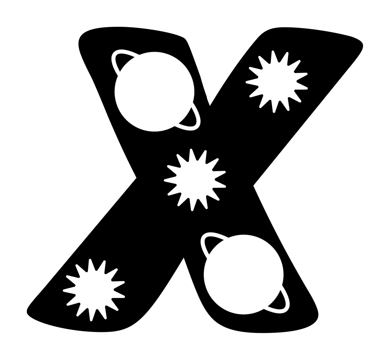 Space X Letter With Planets And Stars