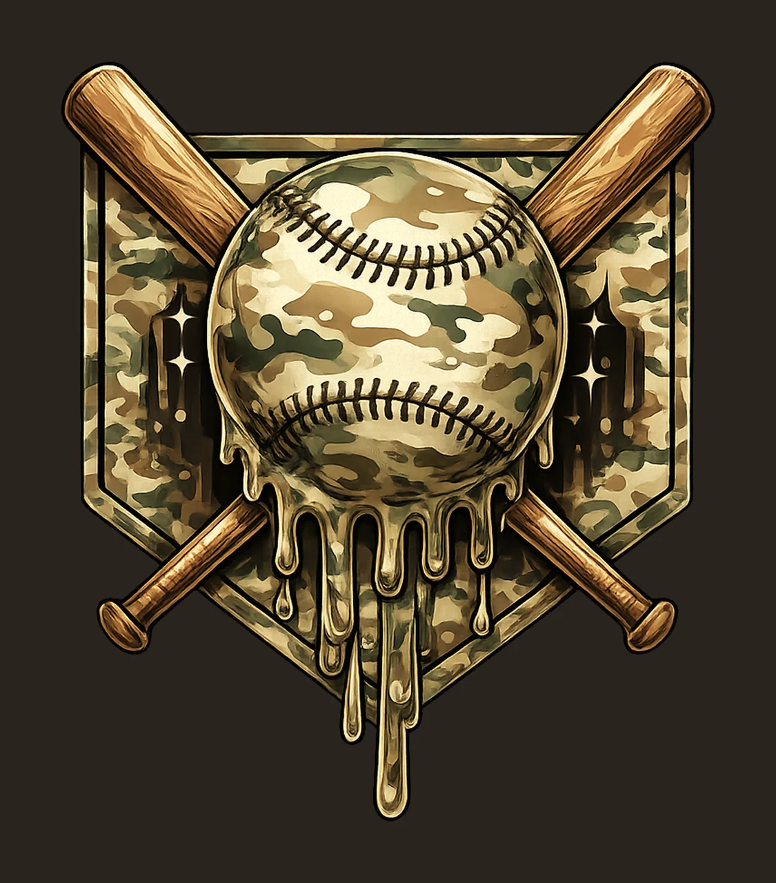 Camo Baseball Dripping Artwork Military Camouflage Sports contrast preview thumbnail
