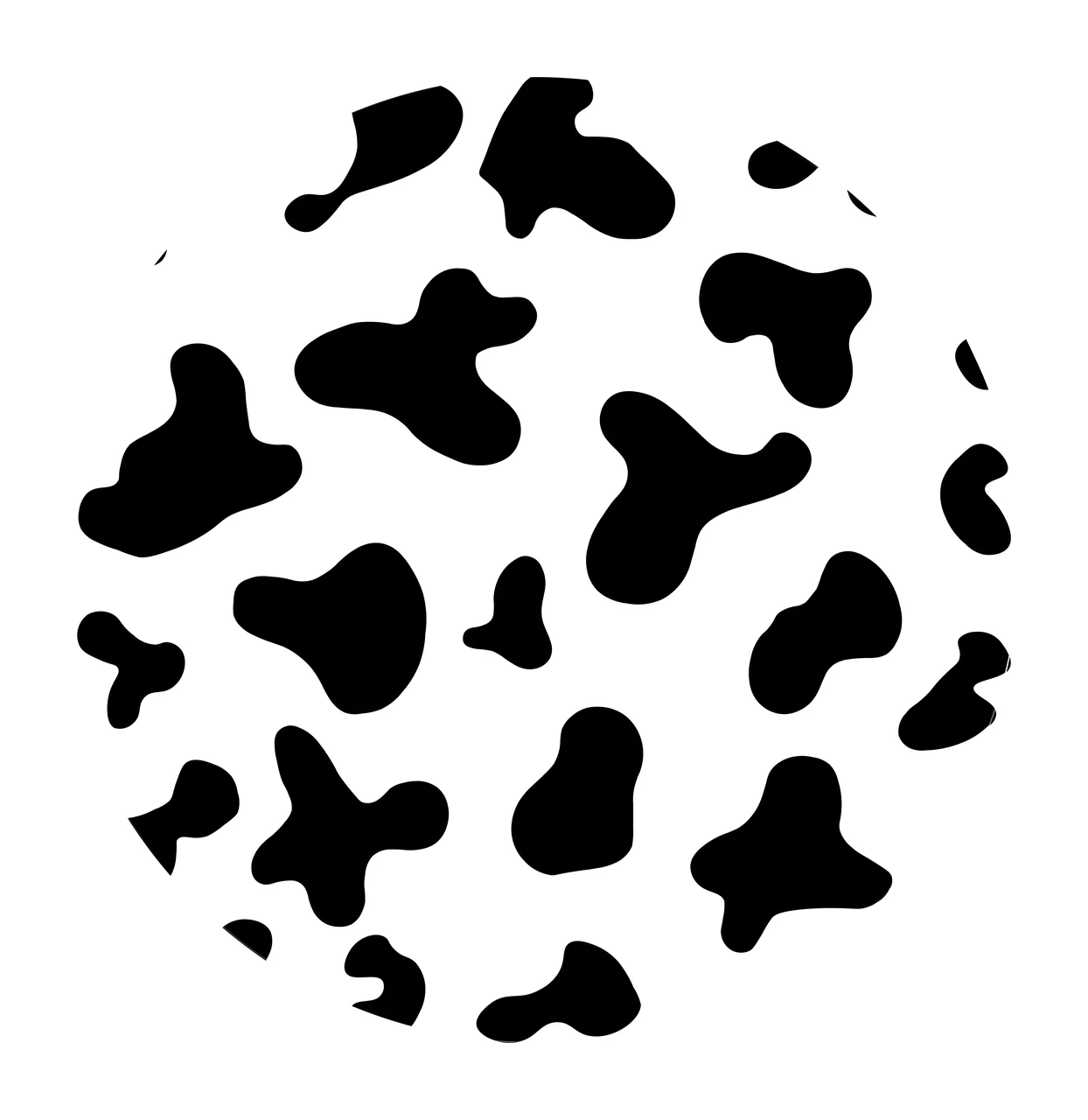 Keychain Black And White Abstract Cow Print pattern patterned