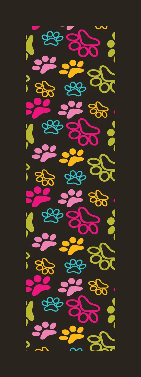 Paw Print Pattern Vertical Strip repeat outline line art black contrast preview thumbnail