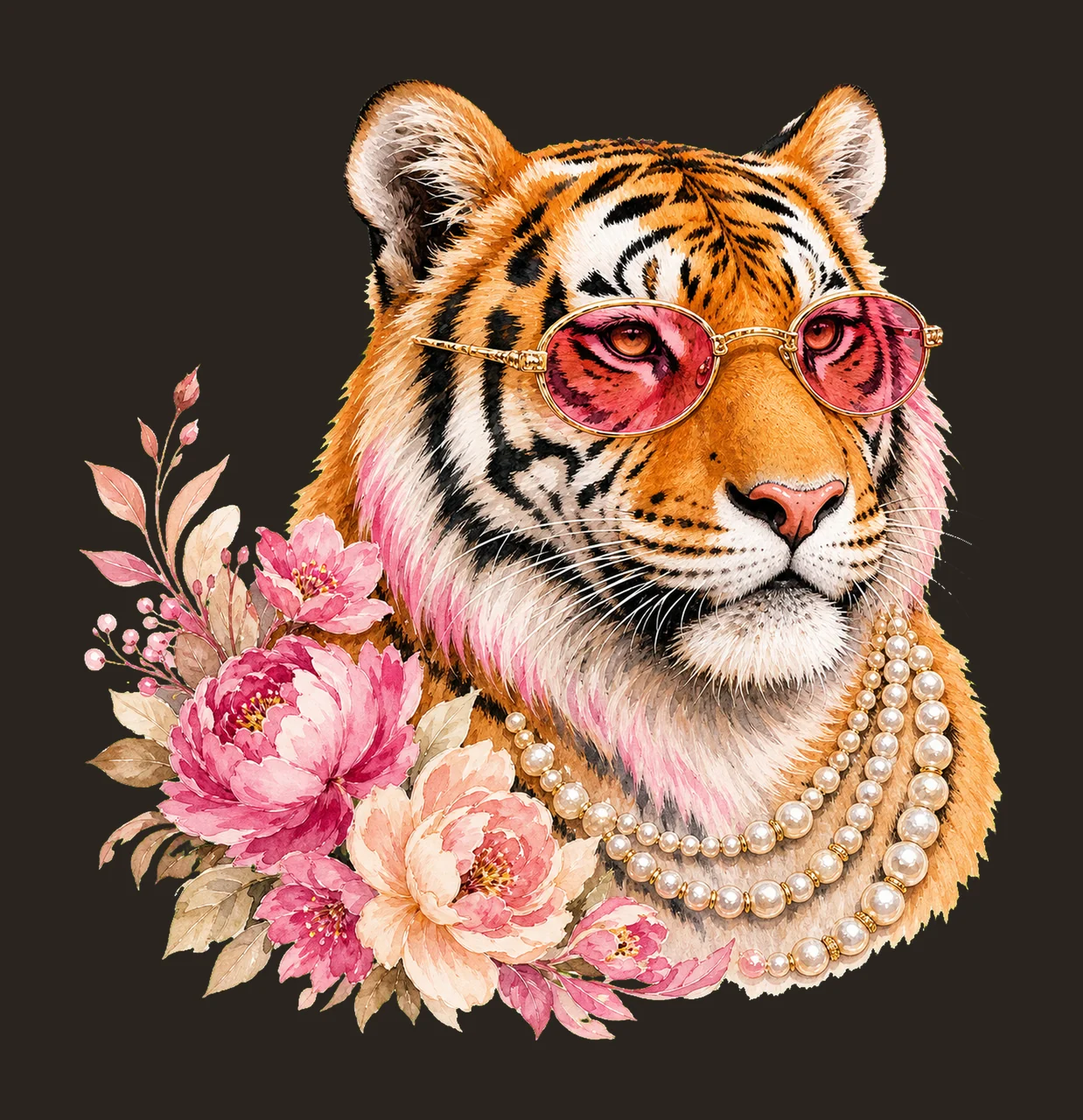 Glam Tiger PNG Preppy Tiger PNG Bling Design Everyday bundle 04 contrast preview thumbnail