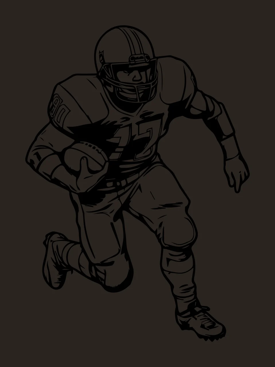 Football Player 90 17 Running With Ball helmet jersey pants contrast preview thumbnail