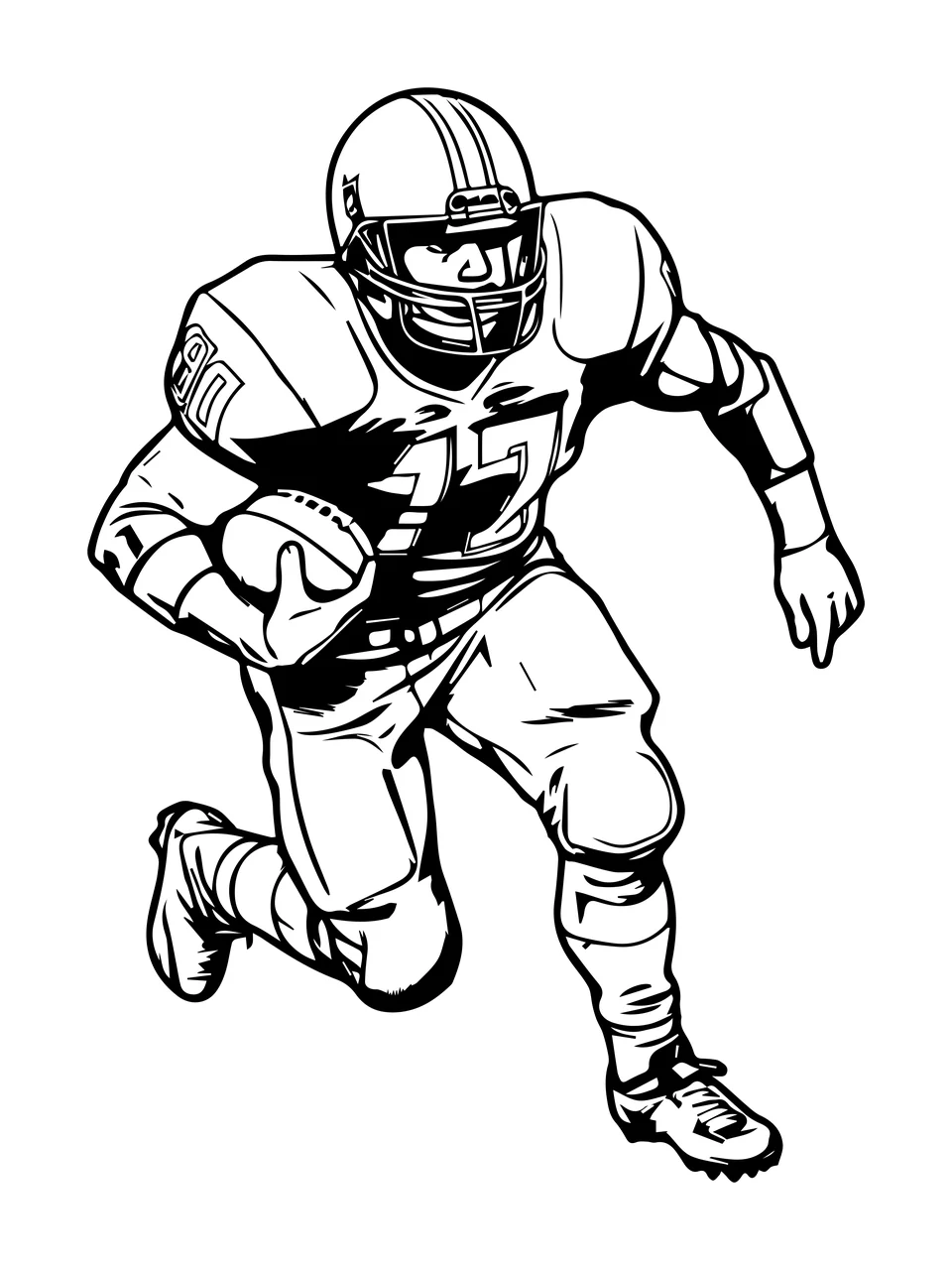 Football Player 90 17 Running With Ball helmet jersey pants