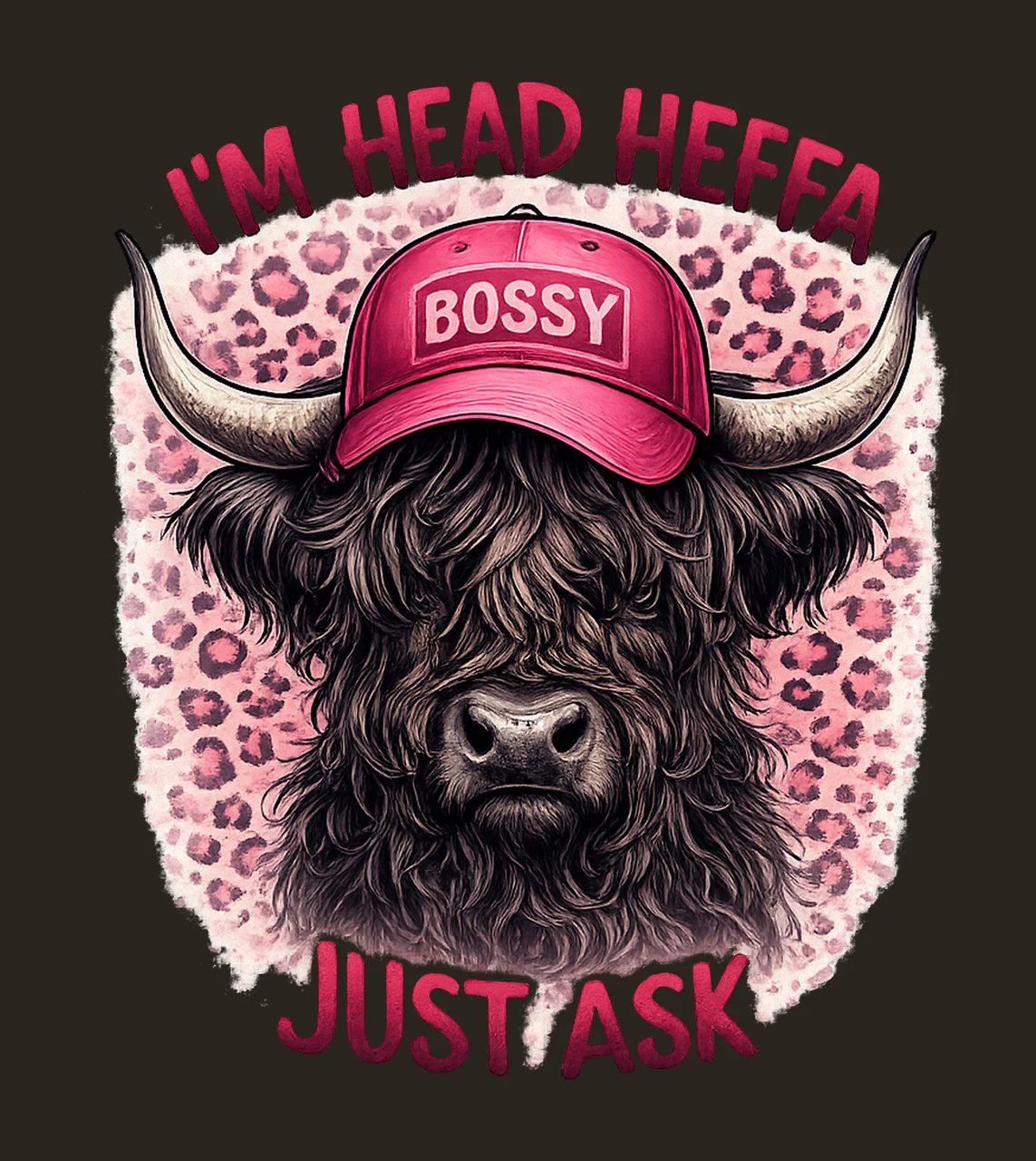 Highland Cow Bossy Girl Shirt Design Trendy Western Country contrast preview thumbnail