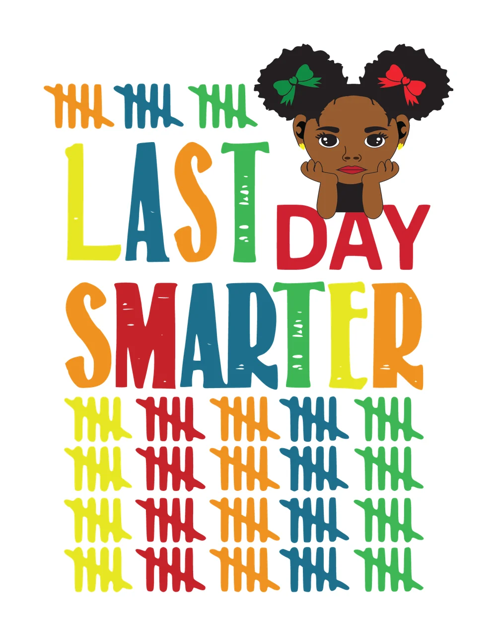 Last Of Last Day Smarter Text With Tally displaying marks silhouette