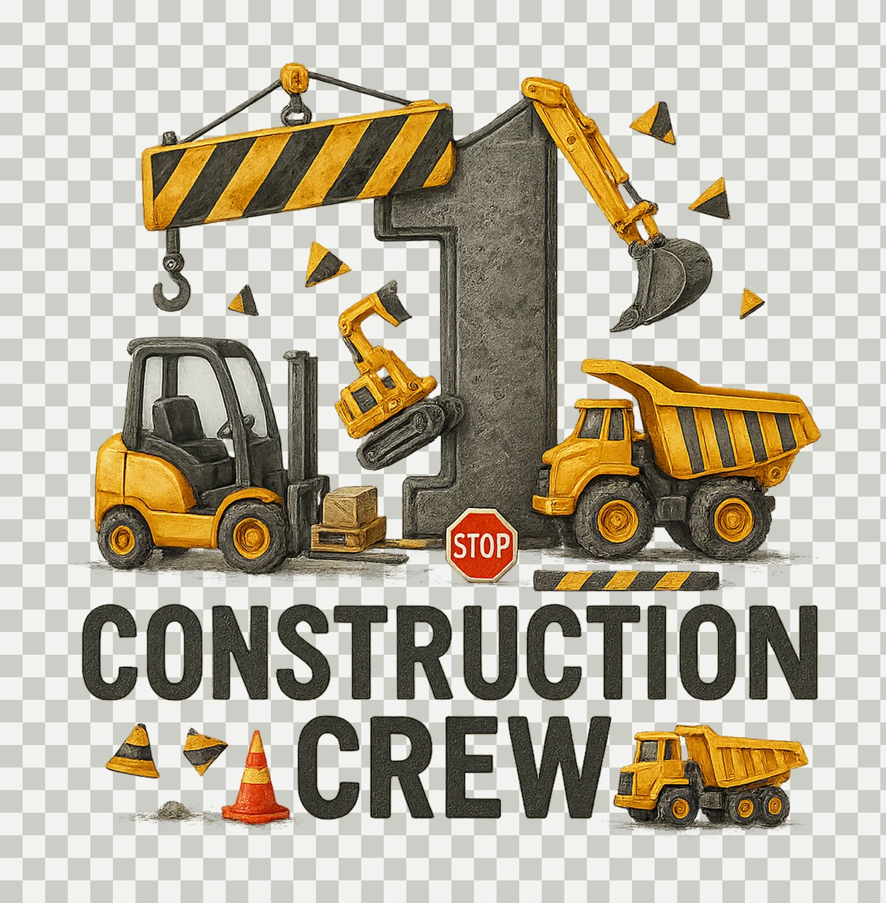 Construction Crew Artwork Family shirt Design Variation A transparency and detail preview thumbnail