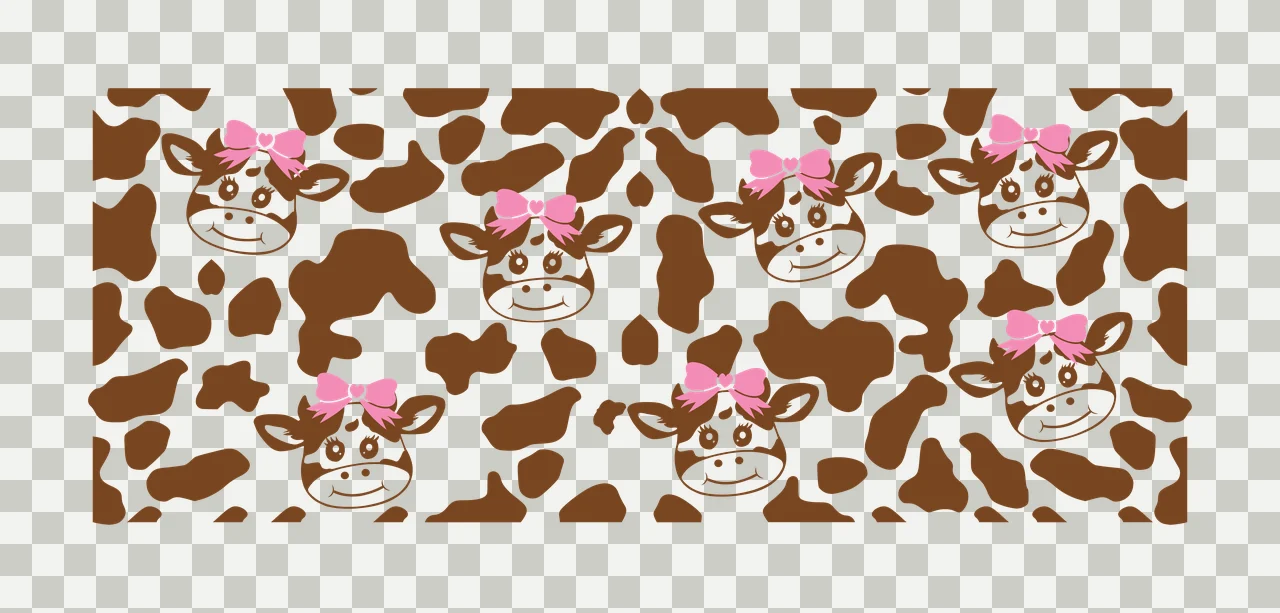 Cow Can Glass Wrap Face Pattern With Spots cows heads cartoon transparency and detail preview thumbnail