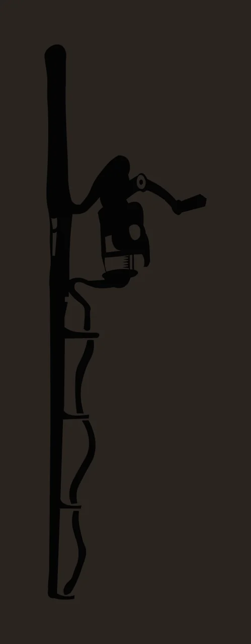 Fishing Rod With Reel Vertical Silhouette handle black sport contrast preview thumbnail