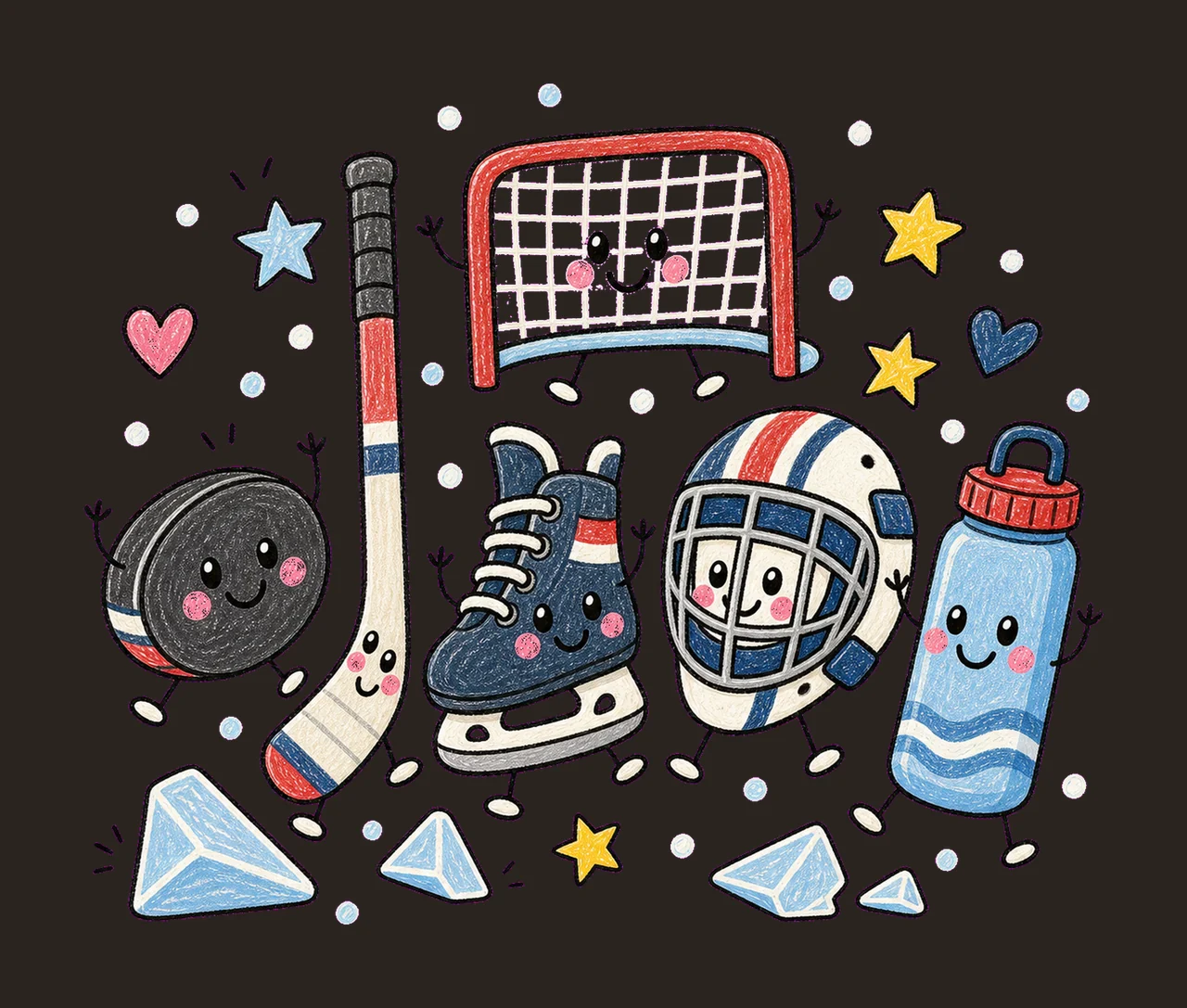 hockey 04 cozy crayon sublimation instant shirt design contrast preview thumbnail