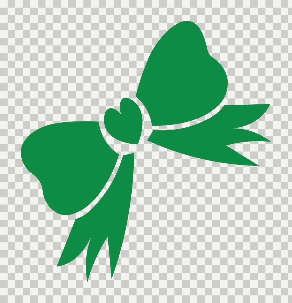 Black Bow Graphic Featuring A Small Heart Centre ribbon silhouette transparency and detail preview thumbnail