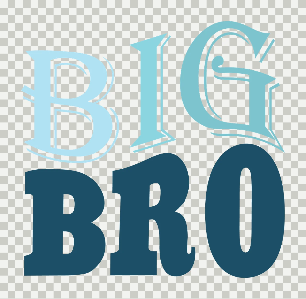 Big Bro The Words In Two Lines stacked serif letters sans contrasting transparency and detail preview thumbnail