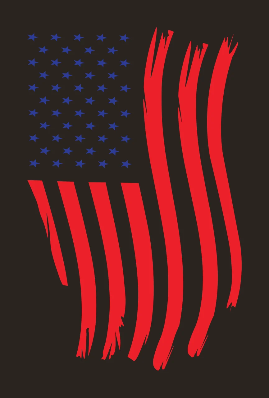 Flag Distressed Stars And Stripes Waving brush strokes black contrast preview thumbnail