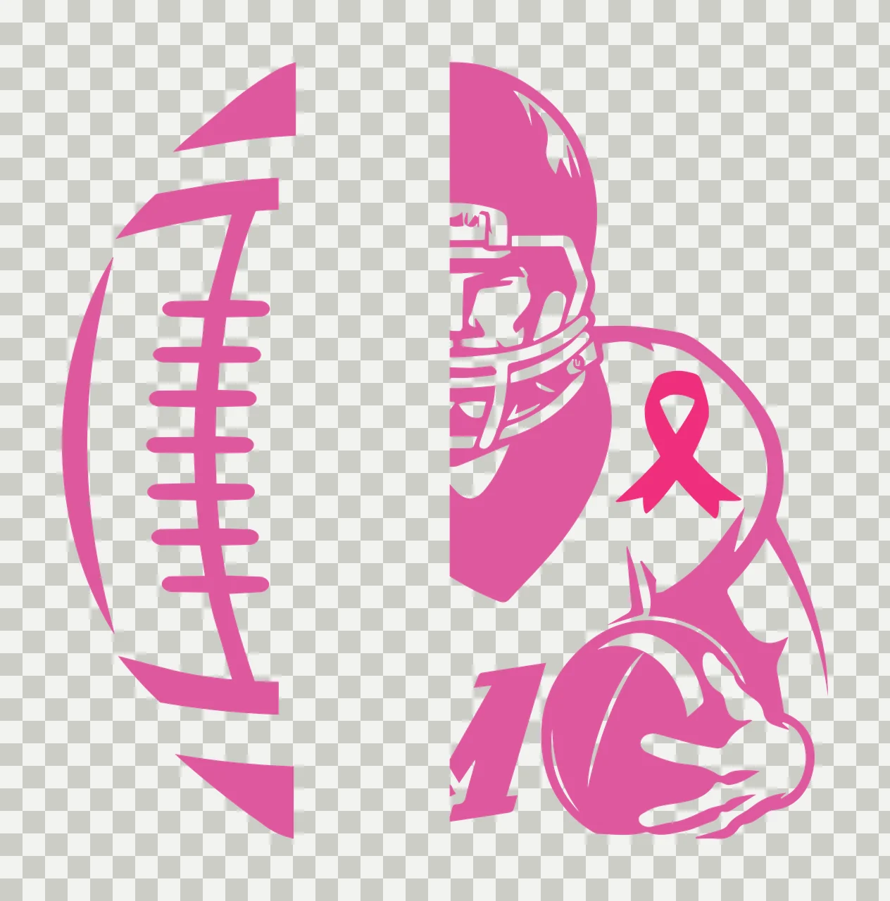 Football Player With Ball And Ribbon holding line art black transparency and detail preview thumbnail