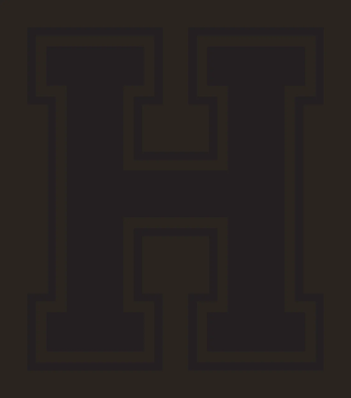 H Letter Design with capital letter H, block typography, double outline and serifs in black and white contrast preview thumbnail