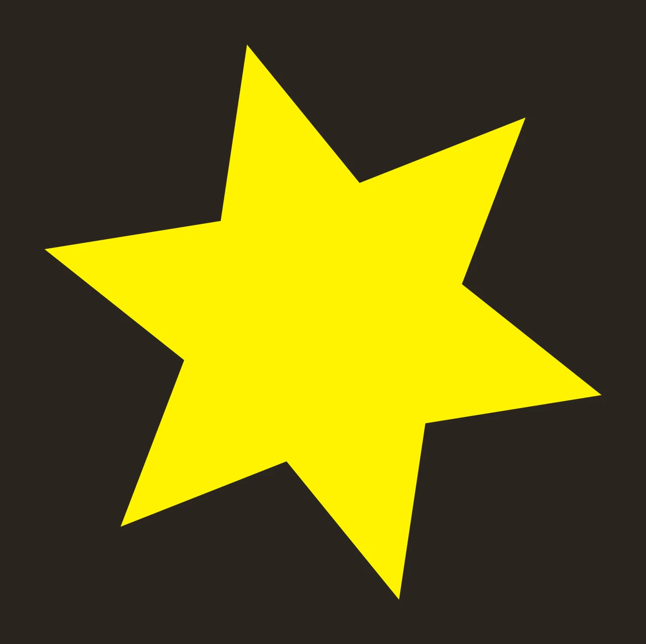 Solid Black Six Pointed Star With Sharp Angular points flat contrast preview thumbnail