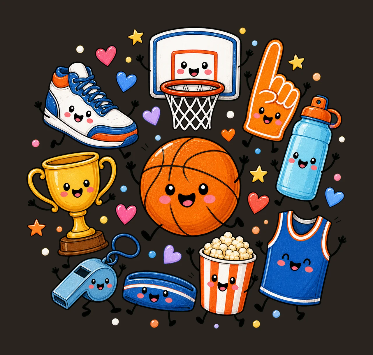 Basketball Cute Basketball Sports Sublimation Variation D contrast preview thumbnail