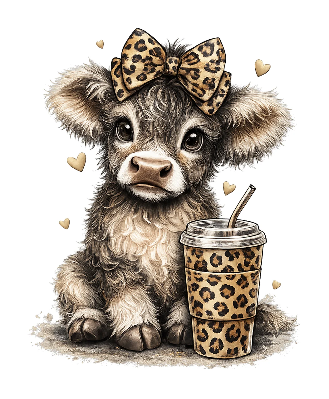 Highland Cow Valentines Retro Love Cow Design Western