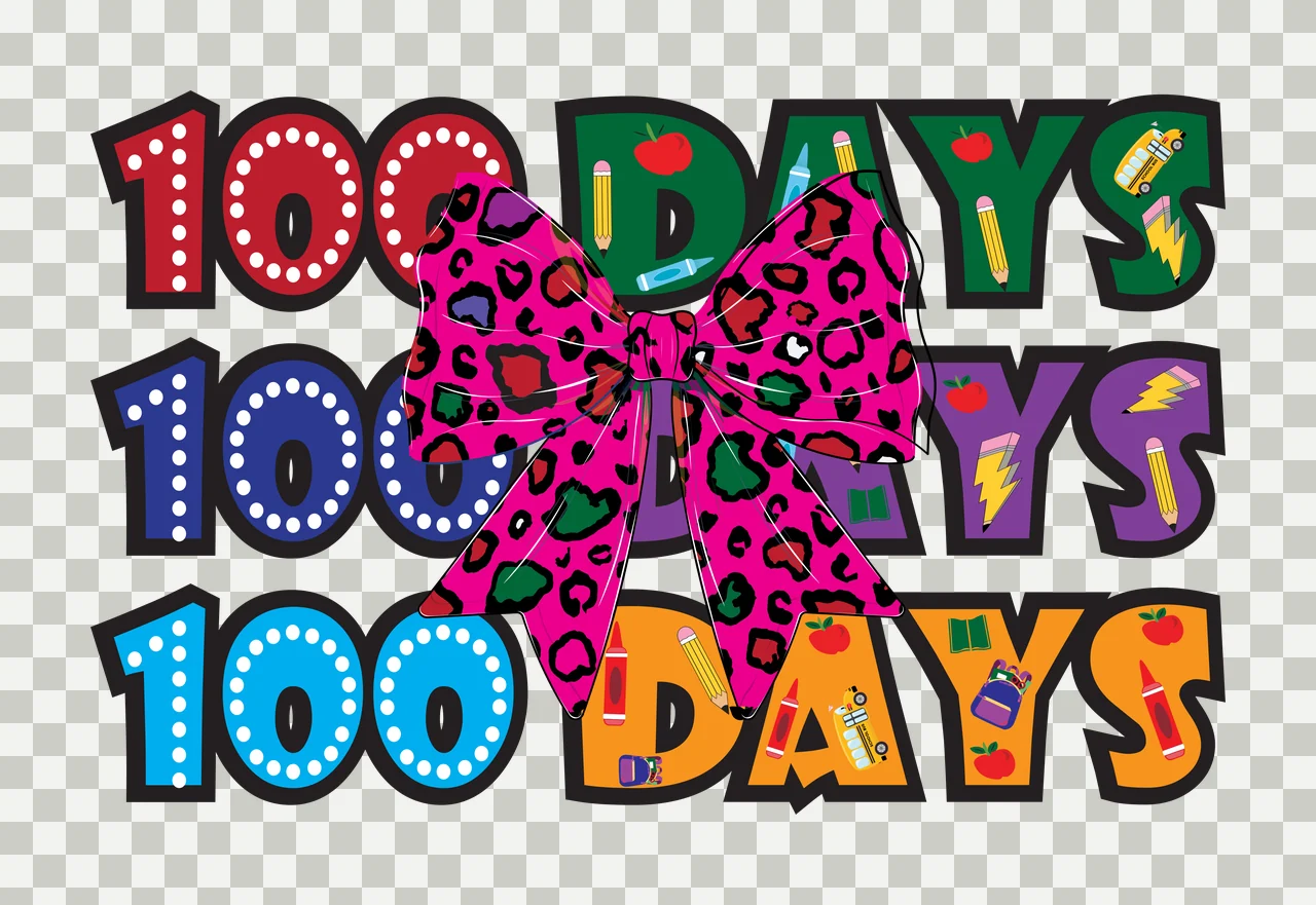 100 Days 100 Days 100 Days Text leopard print shape silhouette transparency and detail preview thumbnail