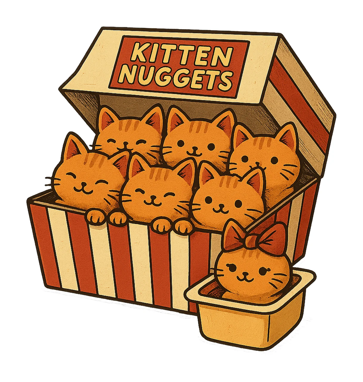 Kitten Nuggets Cat Ready to Print Funny Design Cute Animal