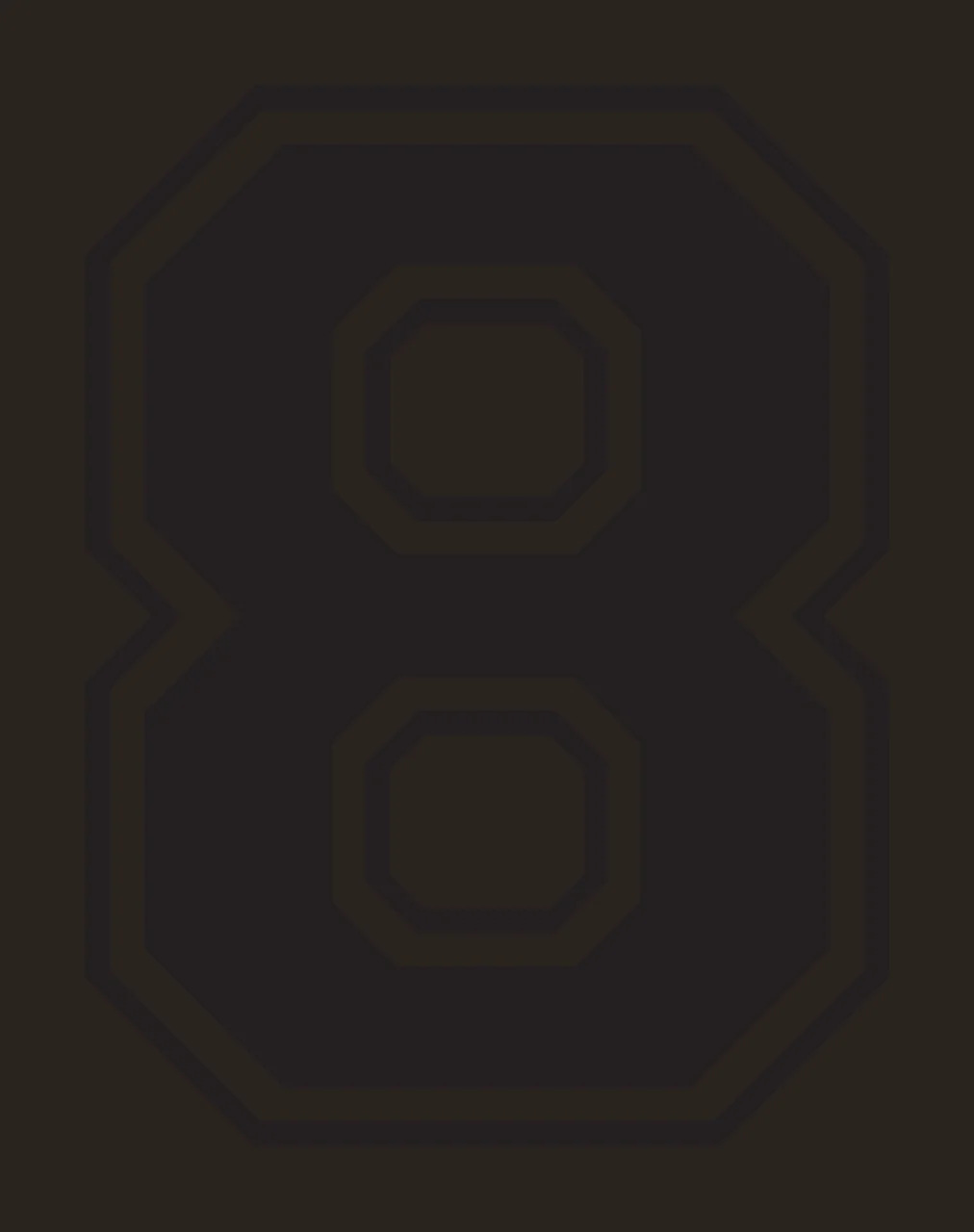 8 Number Design with block lettering, double outline, varsity and geometric shapes in black and white contrast preview thumbnail