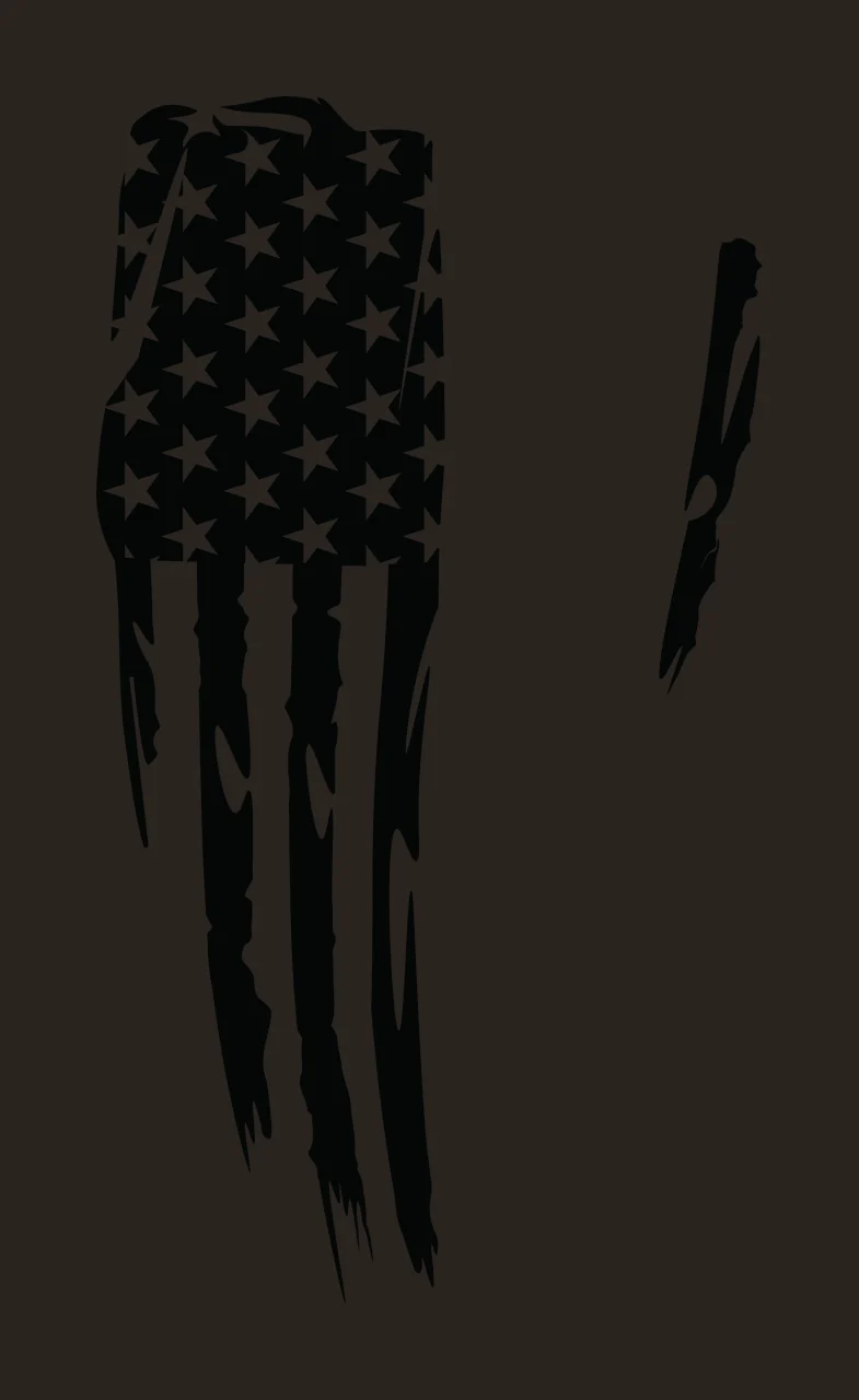Flag Vertical Ripped Silhouette With Stars hanging stripes contrast preview thumbnail