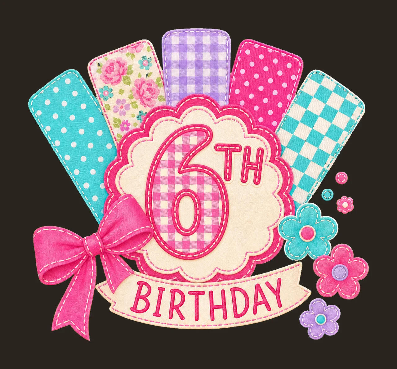 Preppy Patchwork Birthday age 06 contrast preview thumbnail