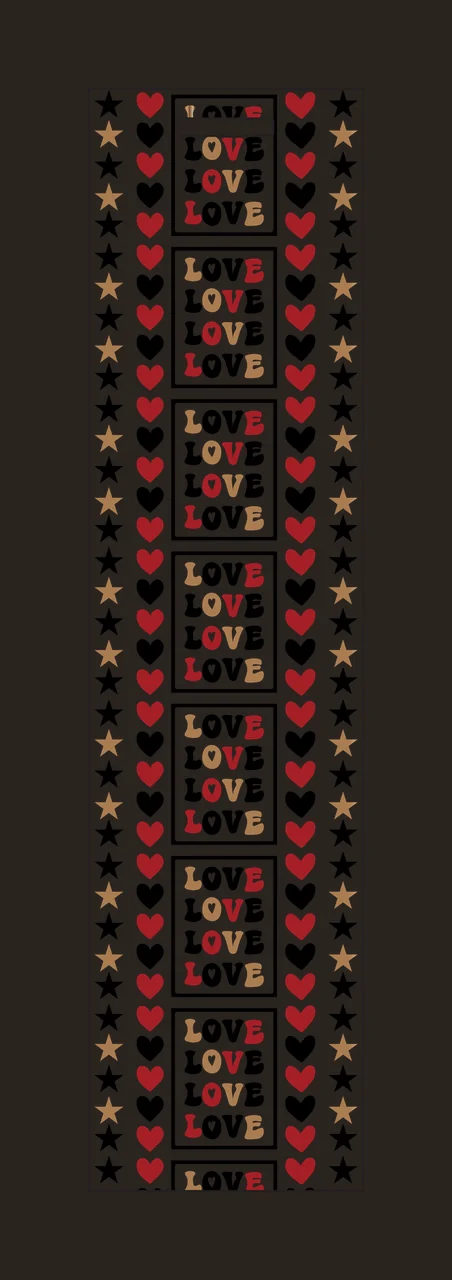 Love Vertical Strip Of Repeating Text word star heart black contrast preview thumbnail