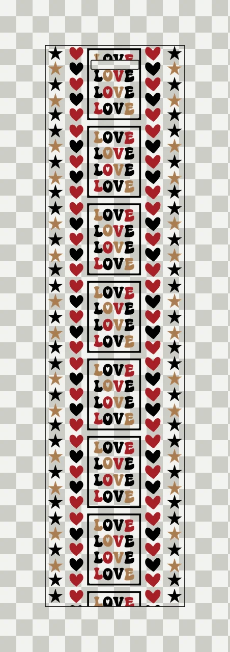 Love Vertical Strip Of Repeating Text word star heart black transparency and detail preview thumbnail