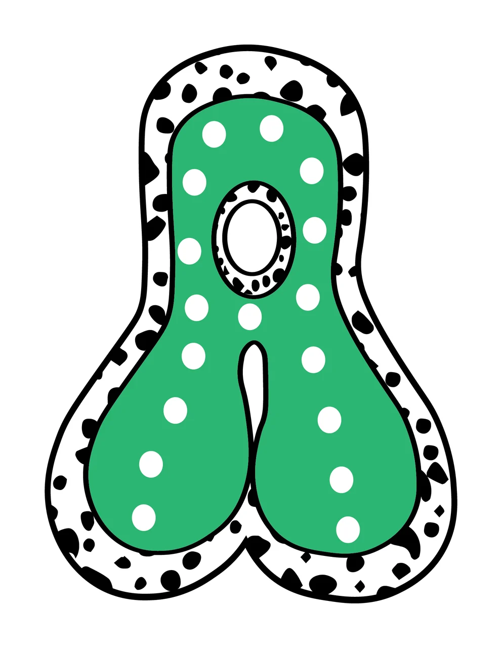 Dalmatian Dots Font Race Doodle Character 36 racing checkered flag