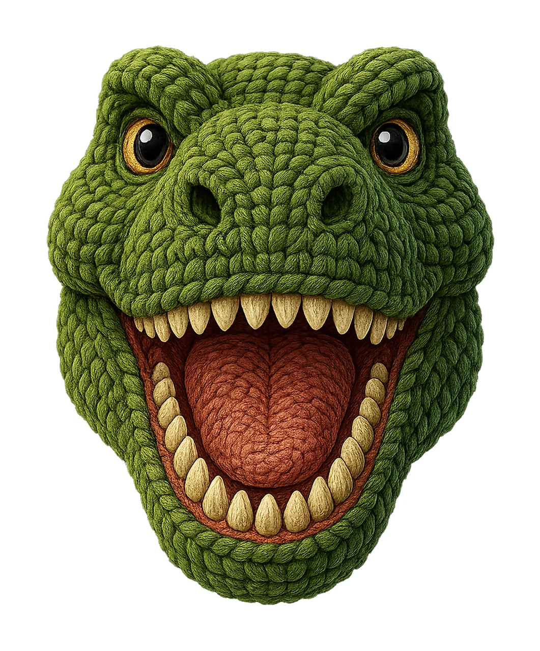 Faux Yarn Rex Dinosaur Crochet Style Dino Design Kids Shirt