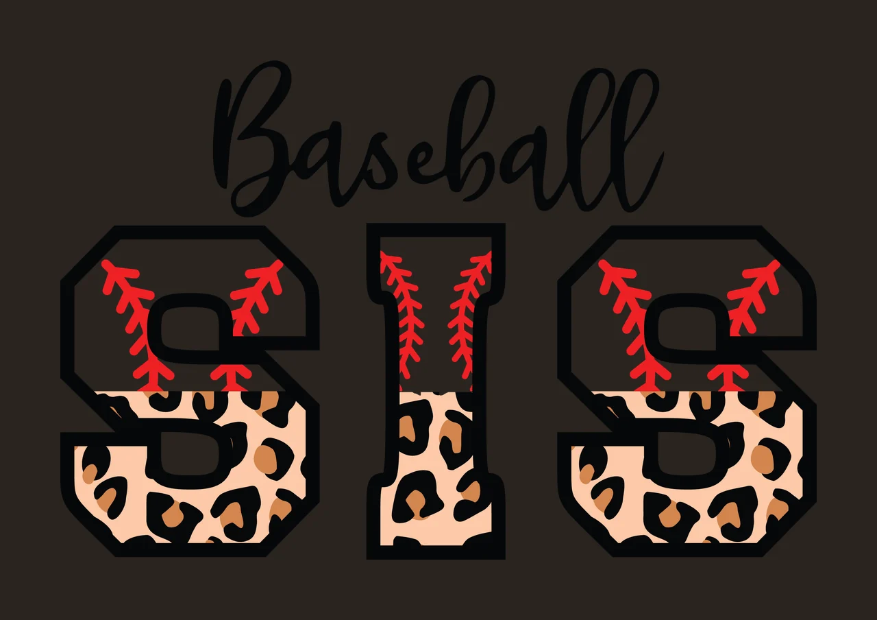 Baseball Leopard Baseball Sis Text With Patterns laces print contrast preview thumbnail