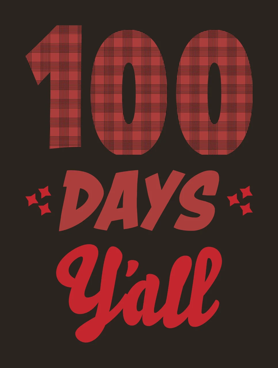 100 Days Y All Text Graphic display star typography black neutral contrast preview thumbnail