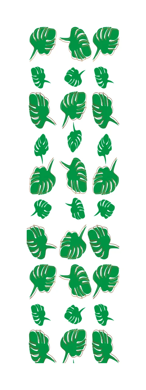Black Tropical Palm Leaf Repeating Pattern foliage silhouette