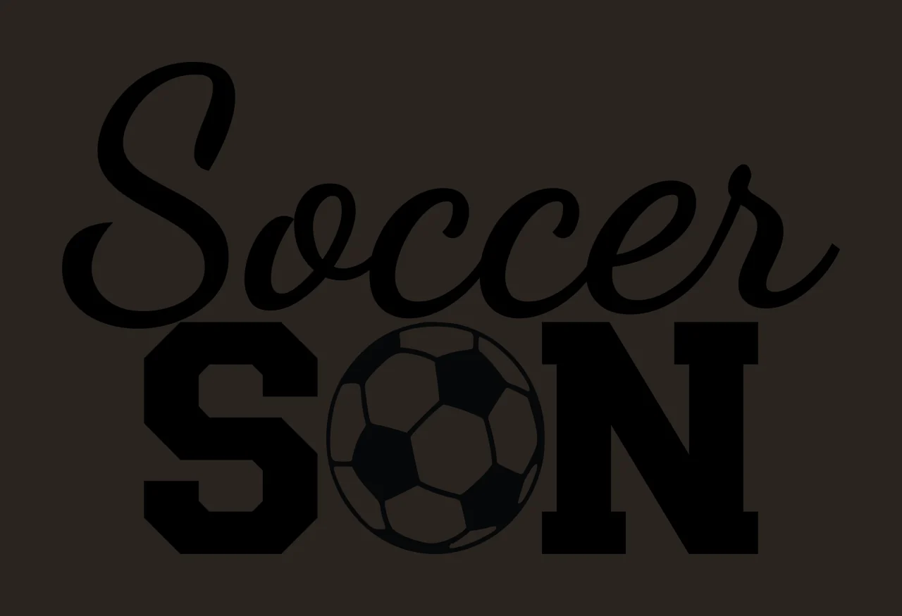 Soccer Son Text Graphic With A Large Ball displaying typography contrast preview thumbnail