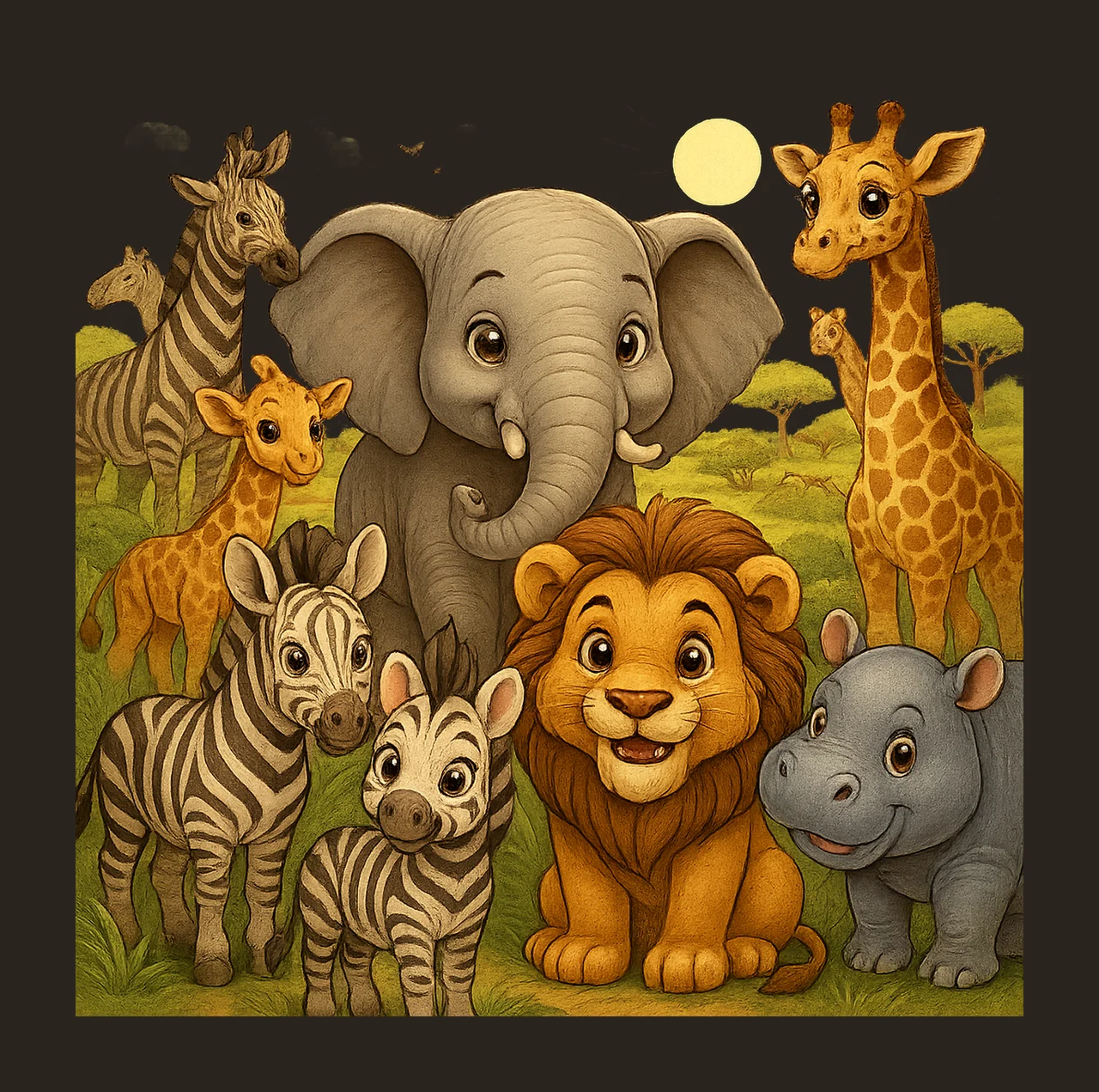 Cute wild life tumbler wrap safari animals sublimation contrast preview thumbnail