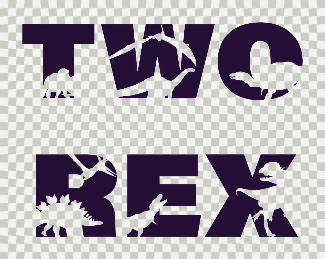 Dinosaur Text Filled With Dinosaurs negative space graphic transparency and detail preview thumbnail