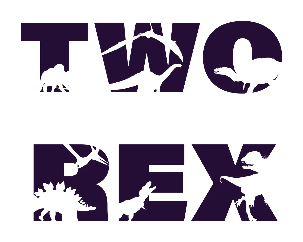 Dinosaur Text Filled With Dinosaurs negative space graphic