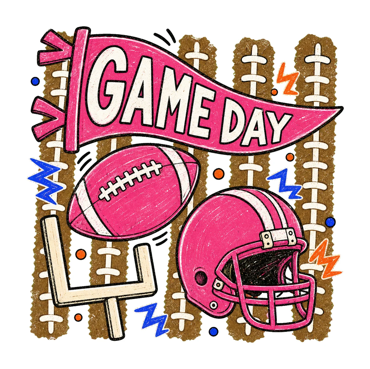 Retro Football Season Touchdown Design Varsity Variation C