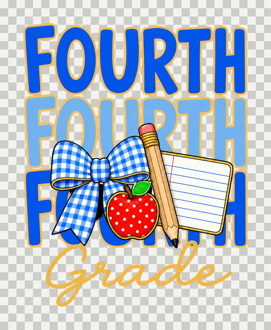 Preppy Teacher Blue Gingham Grade Series bundle 06 transparency and detail preview thumbnail