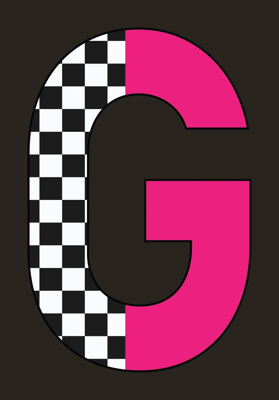 Can Glass Wrap G Letter With Checkerboard contrast preview thumbnail