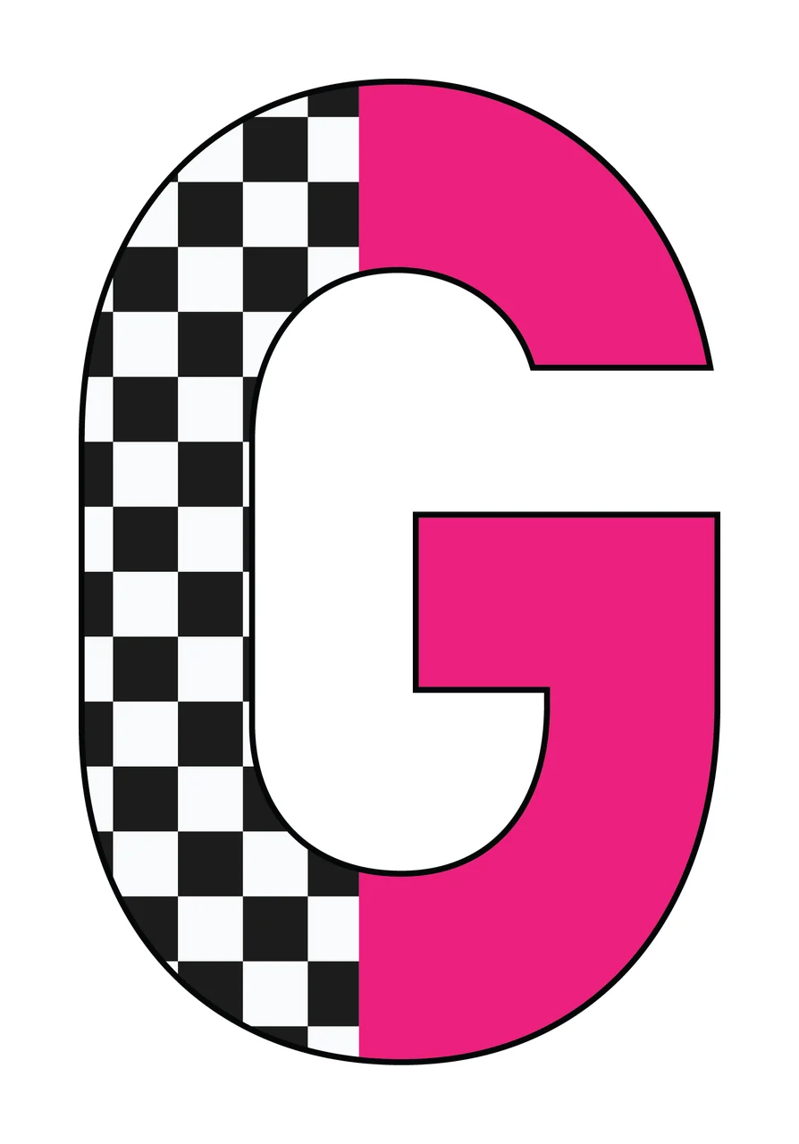 Can Glass Wrap G Letter With Checkerboard